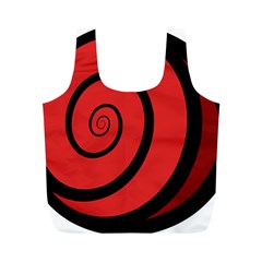 Double Spiral Thick Lines Black Red Full Print Recycle Bags (m)  by Mariart