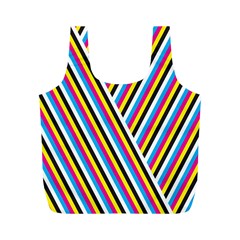 Lines Chevron Yellow Pink Blue Black White Cute Full Print Recycle Bags (m)  by Mariart