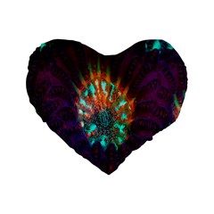 Live Green Brain Goniastrea Underwater Corals Consist Small Standard 16  Premium Heart Shape Cushions by Mariart