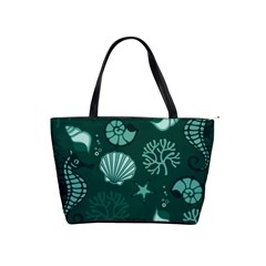 Vector Seamless Pattern With Sea Fauna Seaworld Shoulder Handbags by Mariart