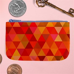 Red Hot Triangle Tile Mosaic Large Coin Purse by Nexatart