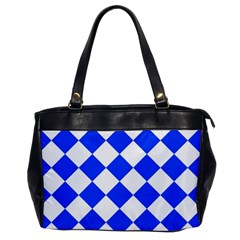 Blue White Diamonds Seamless Office Handbags by Nexatart