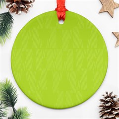 Line Green Round Ornament (two Sides) by Mariart