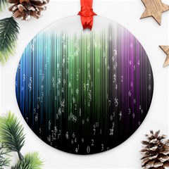 Numerical Animation Random Stripes Rainbow Space Round Ornament (two Sides) by Mariart