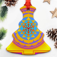 Triangle Orange Pink Ornament (christmas Tree)  by Mariart