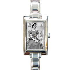 Nnnnnn Rectangular Italian Charm Watch by JULIEGEESCOLLECTABLES