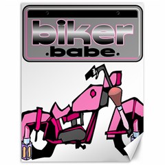 Biker Babe Canvas 12  X 16   by SpaceyQT