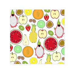 Mango Fruit Pieces Watermelon Dragon Passion Fruit Apple Strawberry Pineapple Melon Small Satin Scarf (square) by Mariart