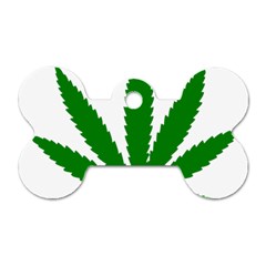 Marijuana Weed Drugs Neon Cannabis Green Leaf Sign Dog Tag Bone (two Sides) by Mariart