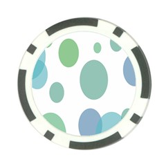 Polka Dots Blue Green White Poker Chip Card Guard