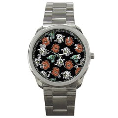 Pattern Halloween Werewolf Mummy Vampire Icreate Sport Metal Watch by iCreate