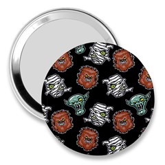 Pattern Halloween Werewolf Mummy Vampire Icreate 3  Handbag Mirrors by iCreate