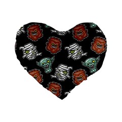 Pattern Halloween Werewolf Mummy Vampire Icreate Standard 16  Premium Heart Shape Cushions