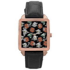 Pattern Halloween Werewolf Mummy Vampire Icreate Rose Gold Leather Watch  by iCreate