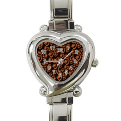 Pattern Halloween Jackolantern Heart Italian Charm Watch by iCreate