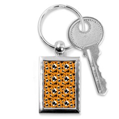 Pattern Halloween Black Cat Hissing Key Chains (rectangle)  by iCreate