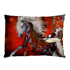 Awesome Steampunk Horse With Wings Pillow Case by FantasyWorld7