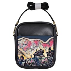 Modern Abstract Painting Girls Sling Bags by NouveauDesign