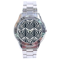 Art Deco, Black,white,graphic Design,vintage,elegant,chic Stainless Steel Analogue Watch by NouveauDesign