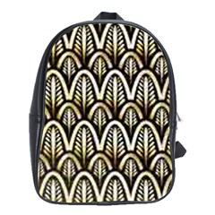 Art Deco Gold Black Shell Pattern School Bag (large) by NouveauDesign