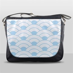 Blue,white,shell,pattern Messenger Bags by NouveauDesign