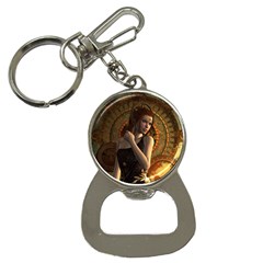 Wonderful Steampunk Women With Clocks And Gears Bottle Opener Key Chains by FantasyWorld7