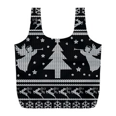 Ugly Christmas Sweater Full Print Recycle Bags (l)  by Valentinaart