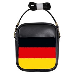 German Flag, Banner Deutschland, Watercolor Painting Art Girls Sling Bags by picsaspassion