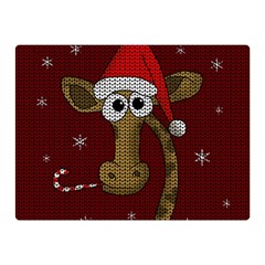 Christmas Giraffe  Double Sided Flano Blanket (mini)  by Valentinaart