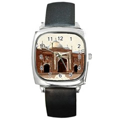 Agra Taj Mahal India Palace Square Metal Watch by Celenk