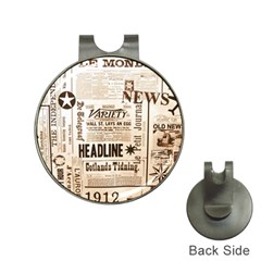 Vintage Newspapers Headline Typography Hat Clips With Golf Markers by yoursparklingshop