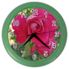 Romantic Red Rose Photography Color Wall Clocks by yoursparklingshop