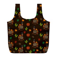 Thanksgiving Turkey  Full Print Recycle Bags (l)  by Valentinaart