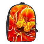 Arrangement Butterfly Aesthetics Orange Background School Bag (XL) Front