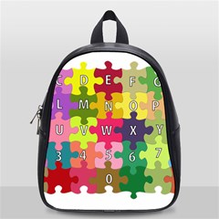 Puzzle Part Letters Abc Education School Bag (small) by Celenk