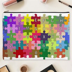 Puzzle Part Letters Abc Education Cosmetic Bag (xxxl)  by Celenk