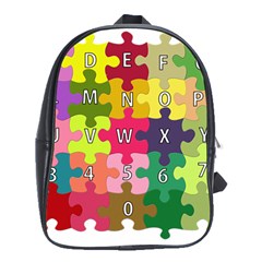 Puzzle Part Letters Abc Education School Bag (xl) by Celenk