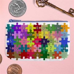 Puzzle Part Letters Abc Education Large Coin Purse by Celenk