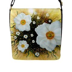 Summer Anemone Sylvestris Flap Messenger Bag (l) 