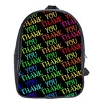 Thank You Font Colorful Word Color School Bag (XL) Front