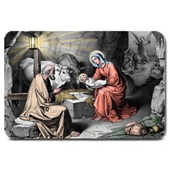 The Birth Of Christ Large Doormat  by Valentinaart