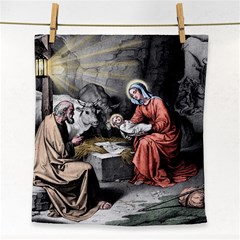 The Birth Of Christ Face Towel by Valentinaart