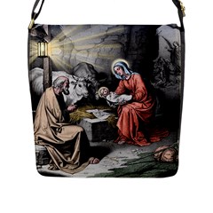 The Birth Of Christ Flap Messenger Bag (l)  by Valentinaart