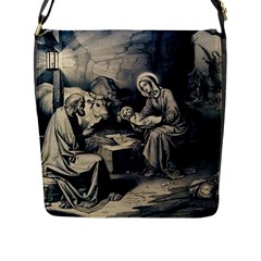 The Birth Of Christ Flap Messenger Bag (l) 