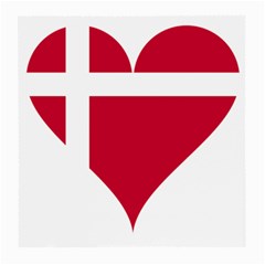 Heart Love Flag Denmark Red Cross Medium Glasses Cloth by Celenk