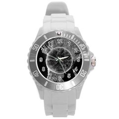 Space Universe Earth Rocket Round Plastic Sport Watch (l) by Celenk