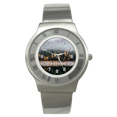 Trees Plants Nature Forests Lake Stainless Steel Watch by Celenk