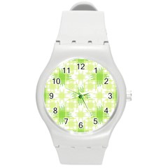 Intersecting Lines Pattern Round Plastic Sport Watch (m) by dflcprints