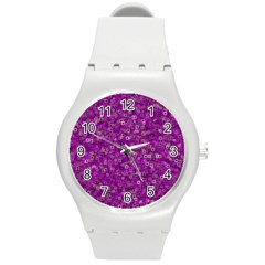 Pattern Round Plastic Sport Watch (m) by gasi