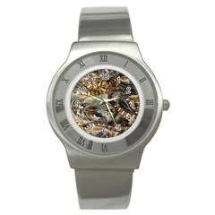 Texture Textile Beads Beading Stainless Steel Watch by Celenk